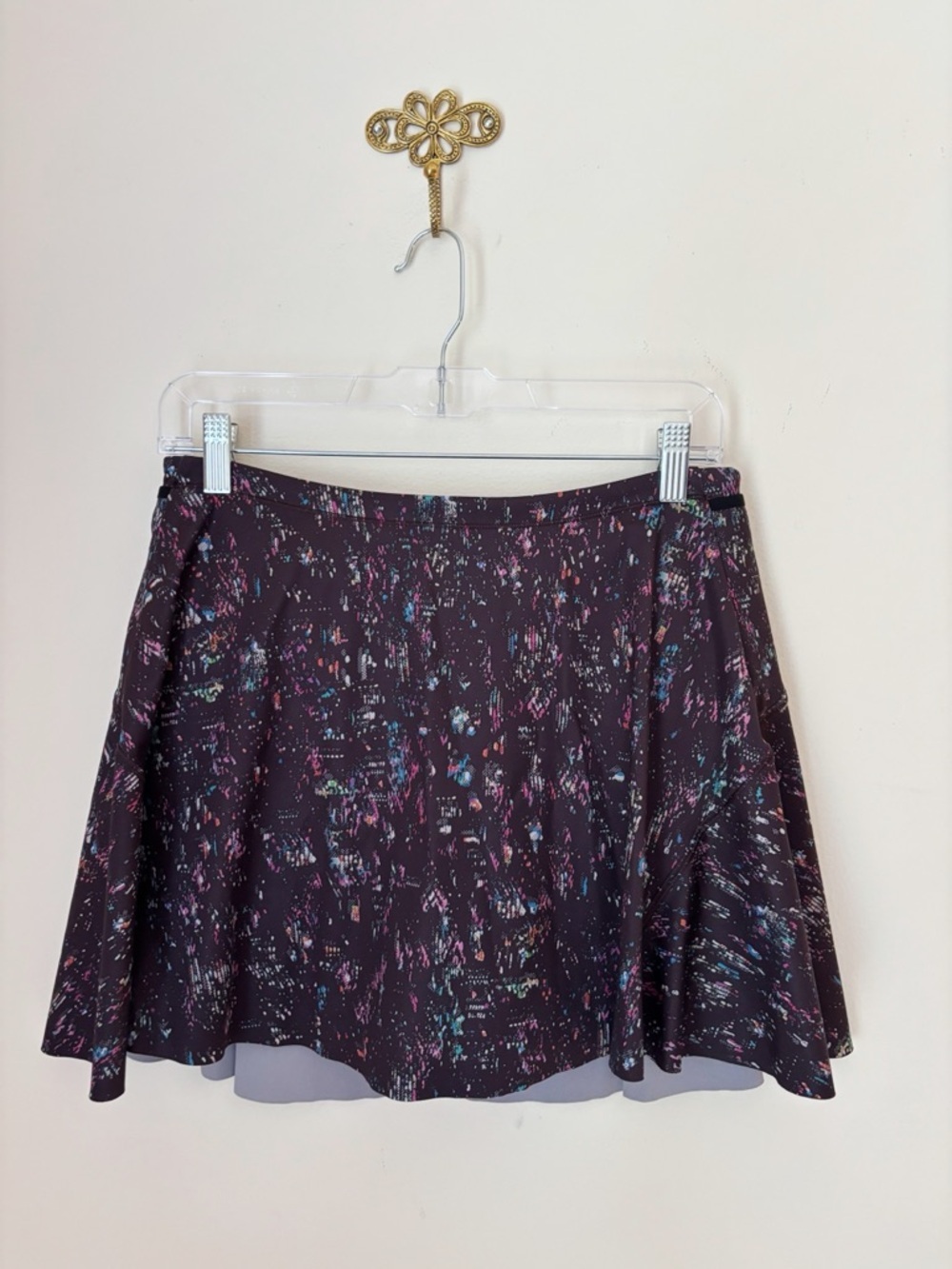 Athelta Match Point City Lights High Rise Pleated Lasercut Skirt Skort Small